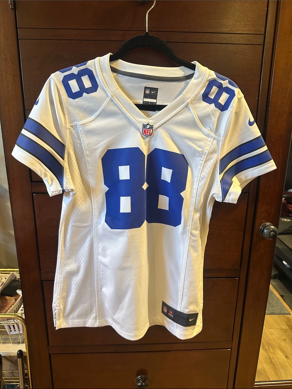 Nike White and Royal Blue Football Jersey #88